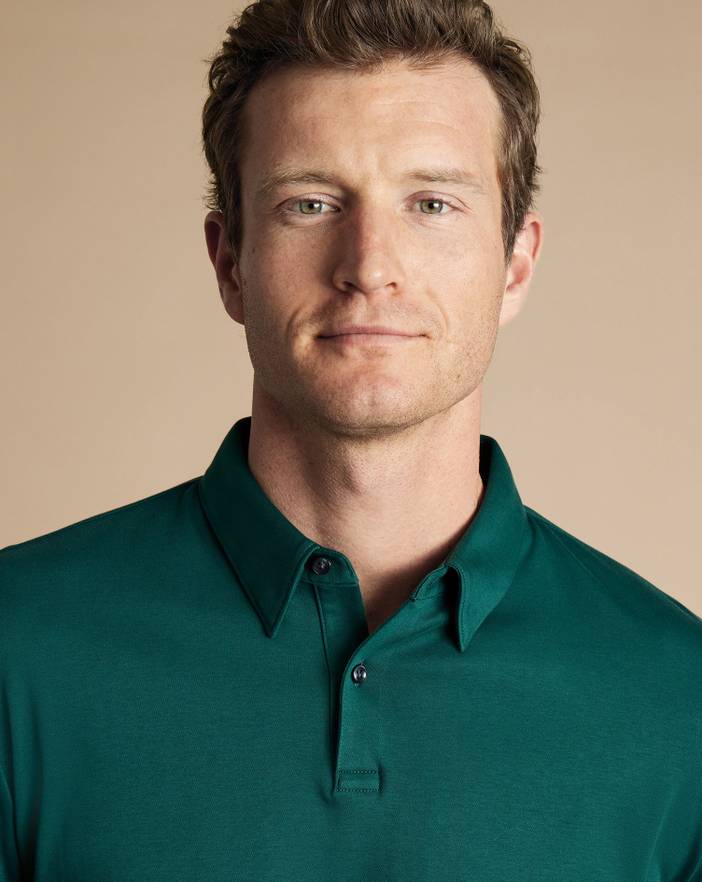 Men's Charles Tyrwhitt Long Sleeve Smart Jersey Polo Shirt | Charles Tyrwhitt