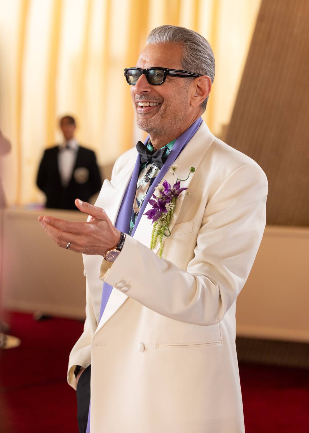 Jeff Goldblum wearing Prada at the 97th Oscars.