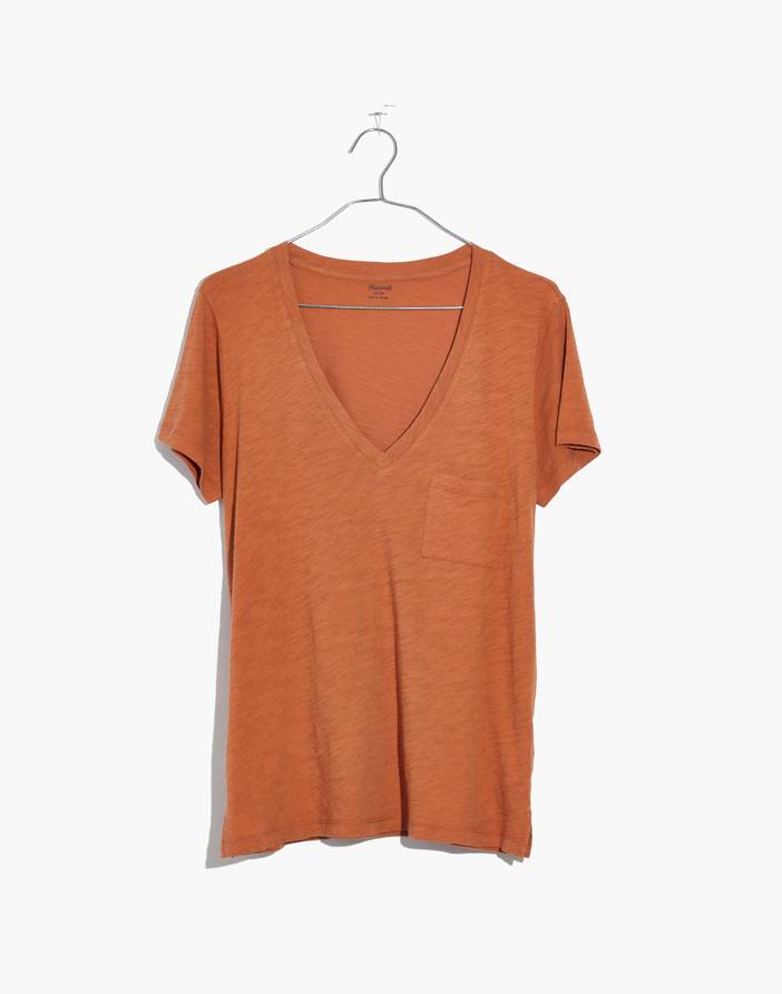 Whisper Cotton V-Neck Pocket Tee | Madewell