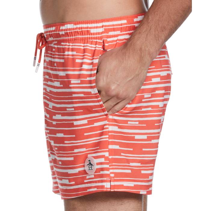Men's Glitch Print Swim Shorts | Original Penguin