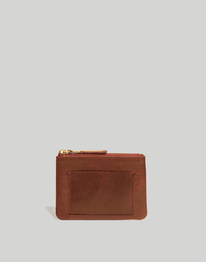 The Small Travel Zip Pouch in Leather | Madewell