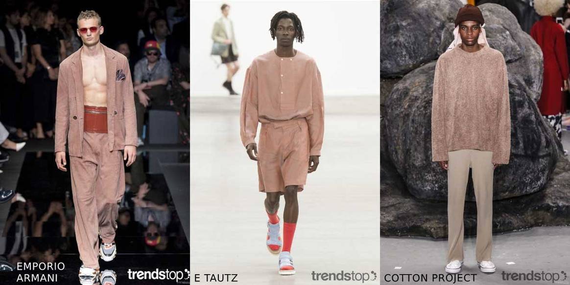 Imágenes cortesía de Trendstop, de izquierda a derecha: Emporio
Armani, E Tautz, Cotton Project, todas de la temporada Primavera Verano
2020.