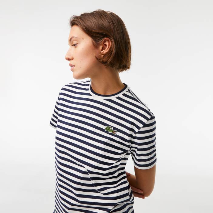 Damen Lacoste T-Shirt aus gestreiftem Baumwolljersey | Lacoste