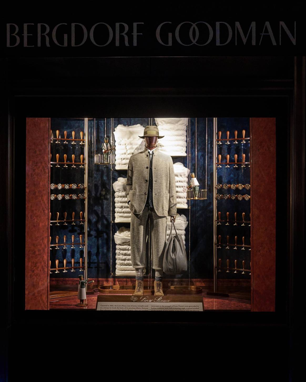 Loro Piana's men's window installation at Bergdorf Goodman