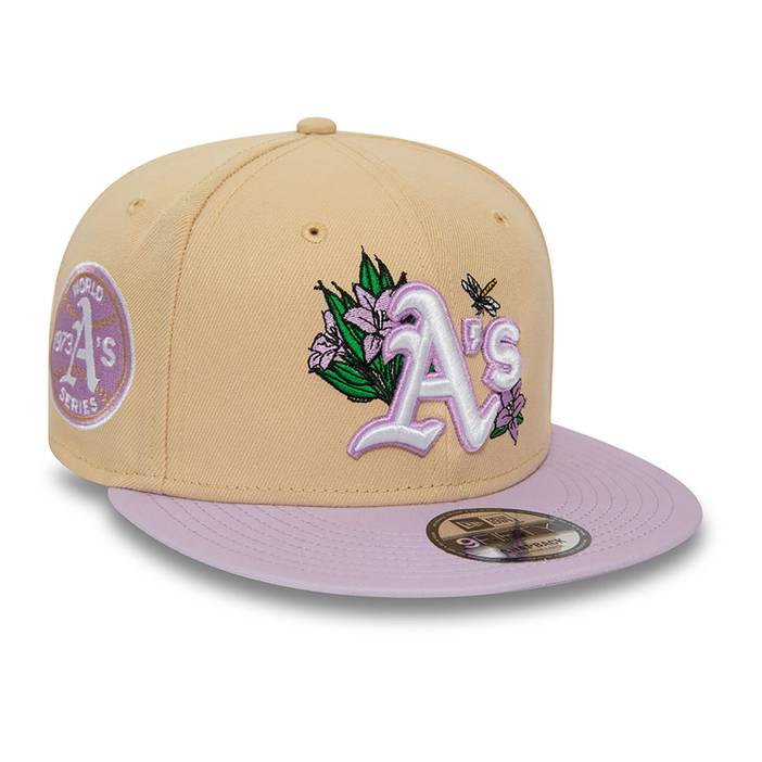 Oakland Athletics MLB Floral Light Beige 9FIFTY Snapback Cap newera adult unisex Brown newera adult unisex Brown newera adult unisex Brown newera adul | new era
