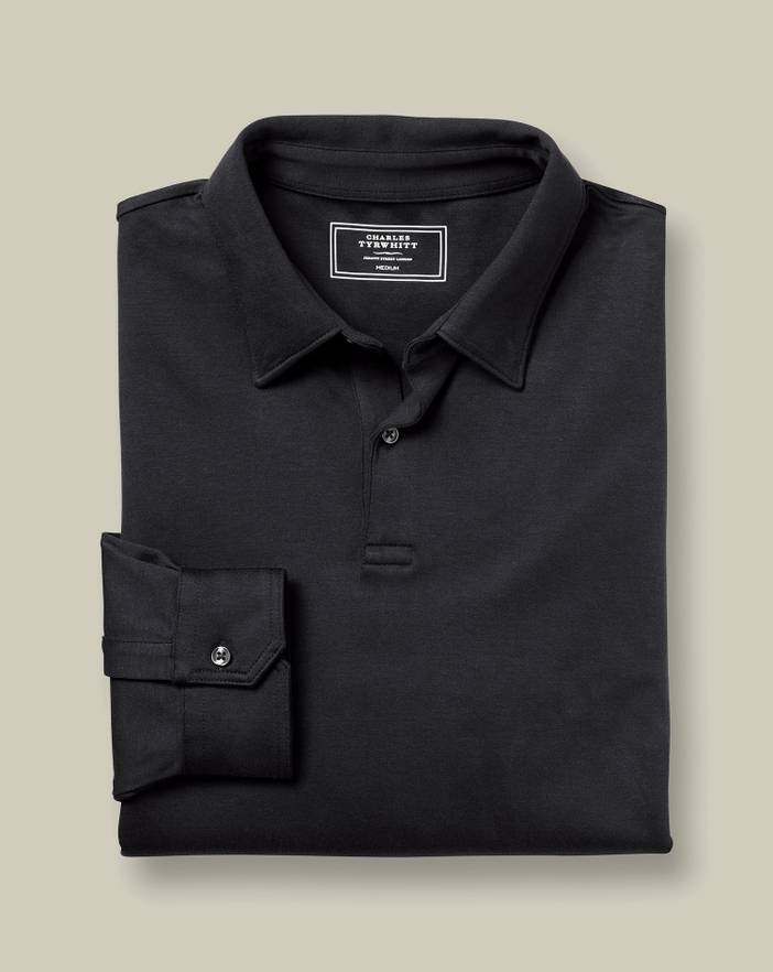 Men's Charles Tyrwhitt Long Sleeve Smart Jersey Polo Shirt | Charles Tyrwhitt