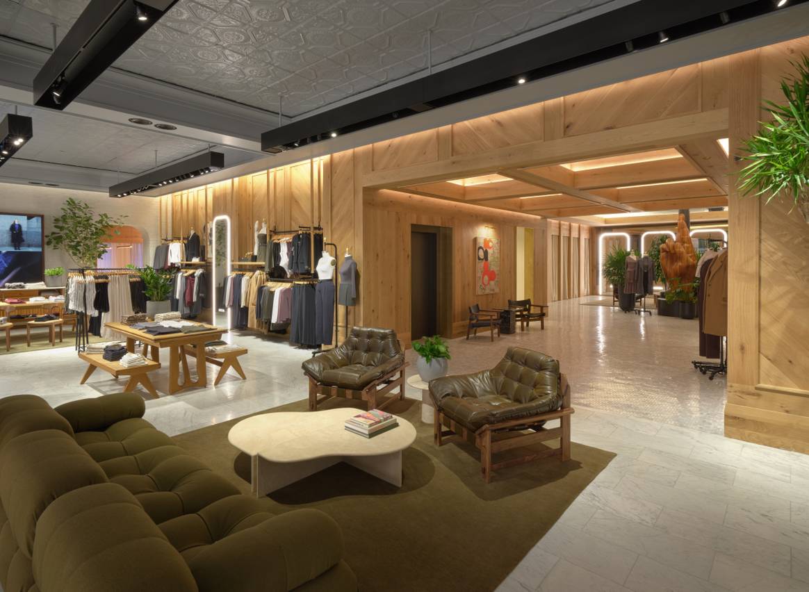 Interior of Aritzia's new SoHo flagship store