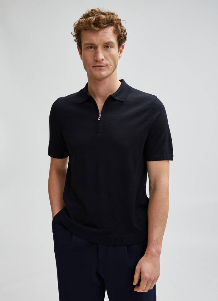 Zipper Polohemd 100% Merinowolle | Maerz