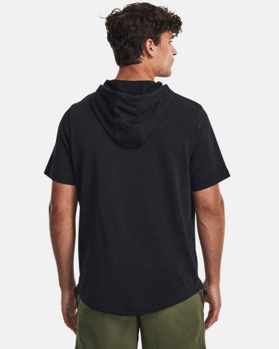 Herren Project Rock Kurzarm-Hoodie aus French Terry Schwarz | Under Armour