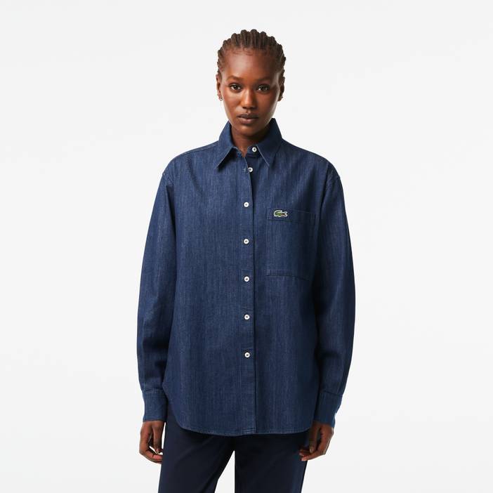 Damen Lacoste Bluse aus Baumwoll-Denim | Lacoste