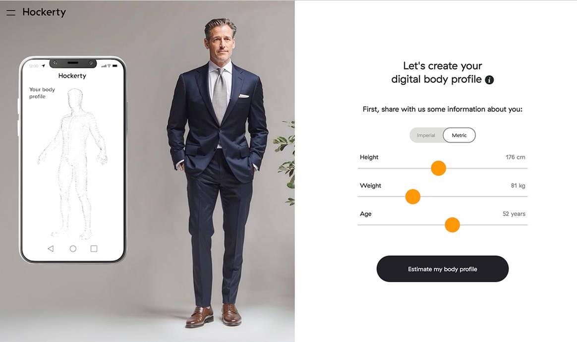 Front-end de la nueva herramienta “Perfil corporal digital” de Hockerty.