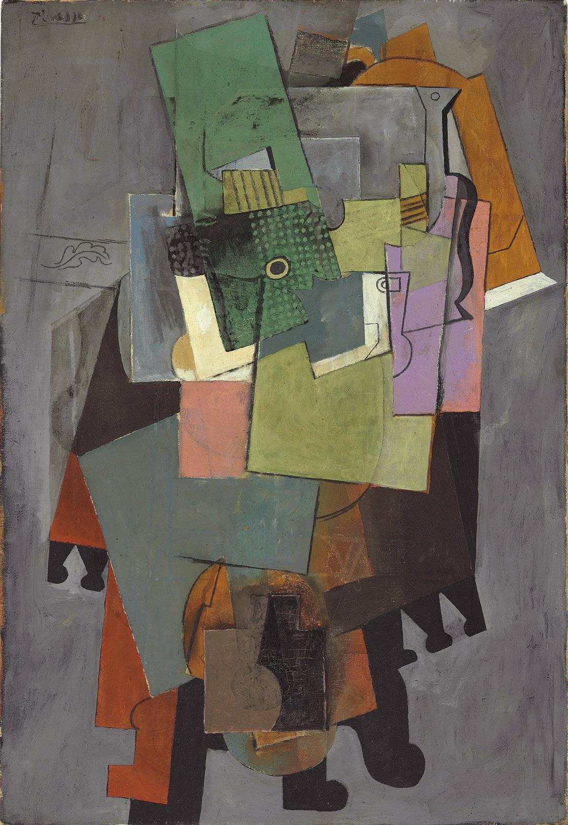Pablo Picasso, Musical Instruments on a Pedestral Table, 1914. © Christie’s France © Fondation Pierre Bergé – Yves Saint Laurent Paris © Succession Pablo Picasso, VEGAP, Madrid, 2022