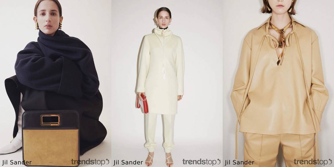 Beelden via Trendstop, van links naar rechts: allen Jil Sander Pre-Fall
2021.