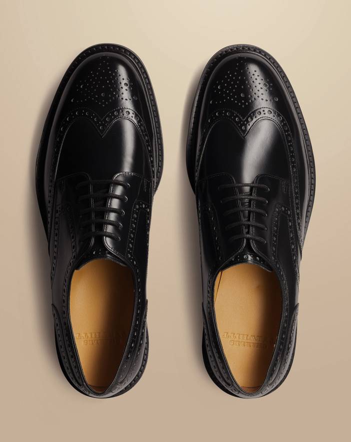Men's Charles Tyrwhitt High Shine Derby Brogue Rubber Sole Shoe | Charles Tyrwhitt