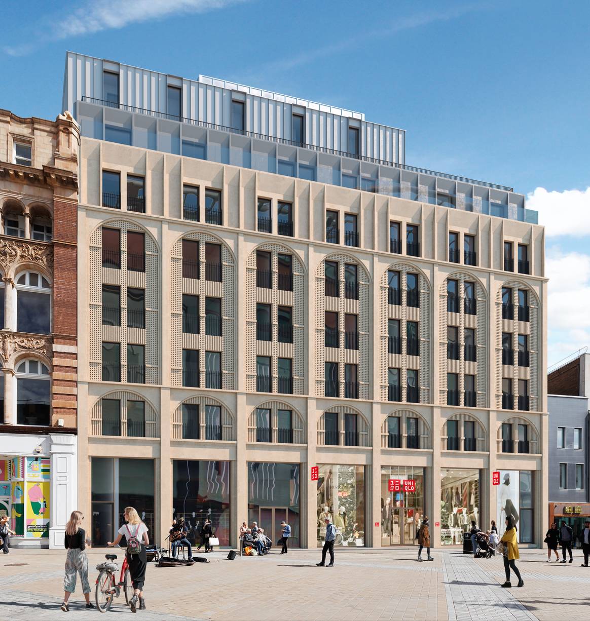 Uniqlo Leeds store rendering.