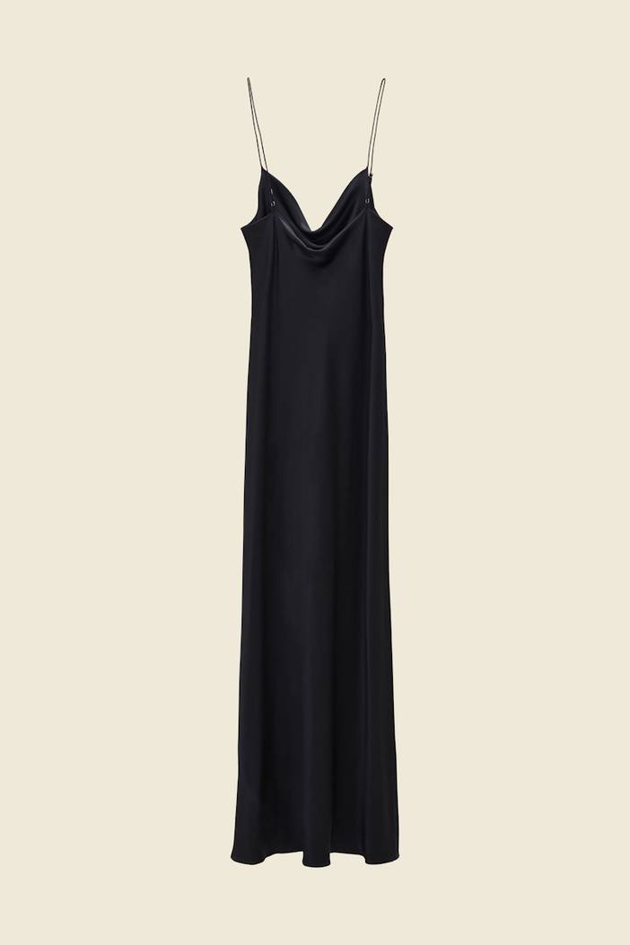 Loosely fitted stretch silk-satin midi-dress | dorothee schumacher