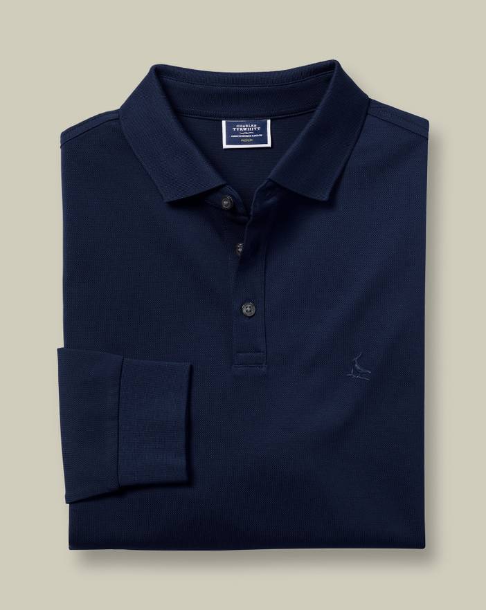 Men's Charles Tyrwhitt Long Sleeve Pique Polo Shirt | Charles Tyrwhitt