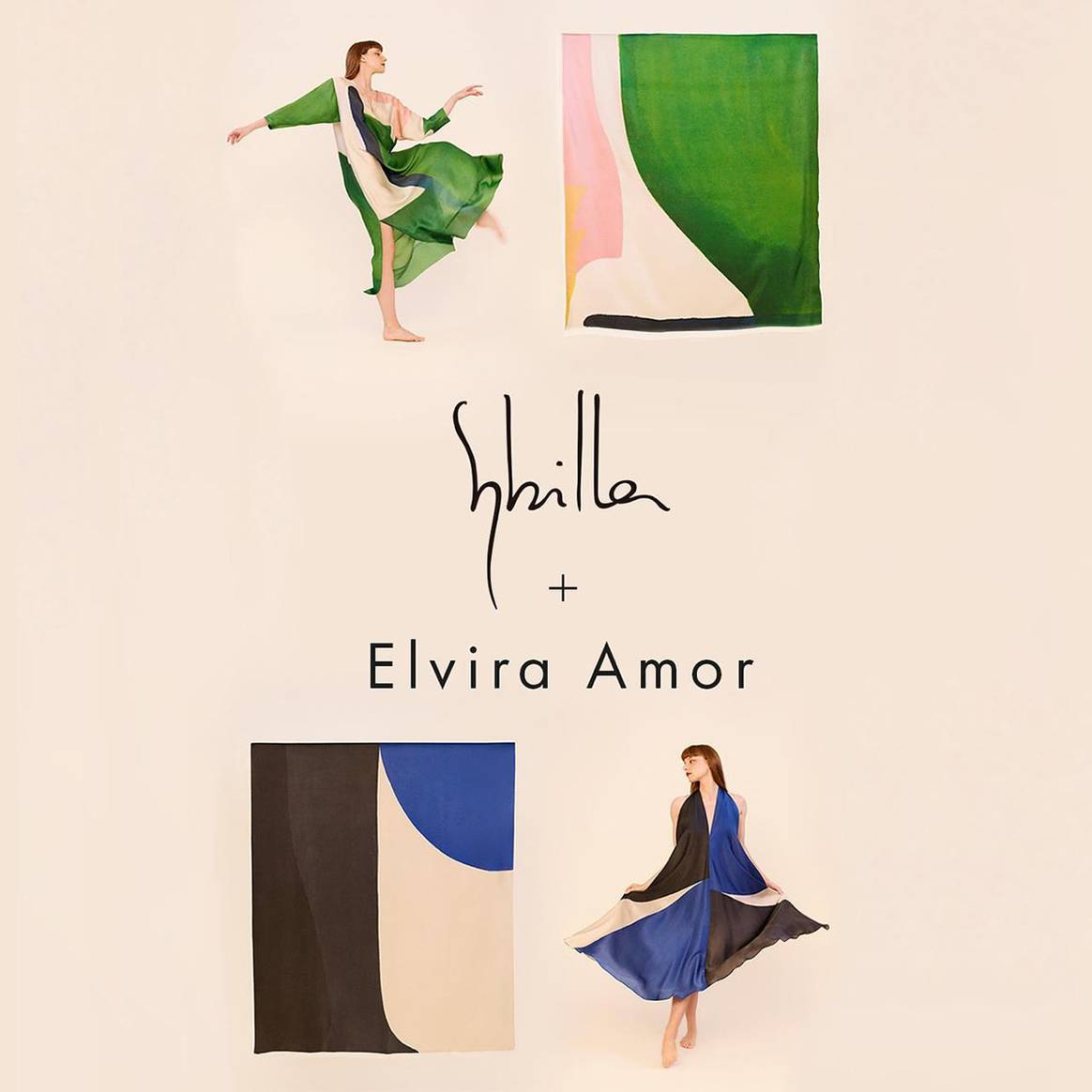 Cartel de la colección cápsula colaborativa creada por Sybilla junto a la artista Elvira Amor.