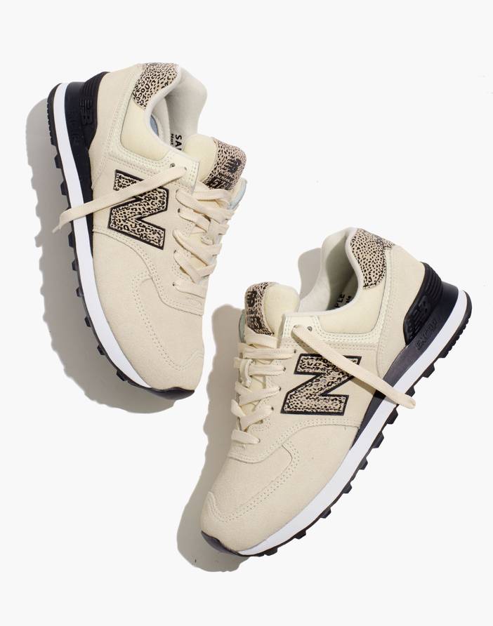 New Balance 574 Sneakers in Cheetah Leather Madewell