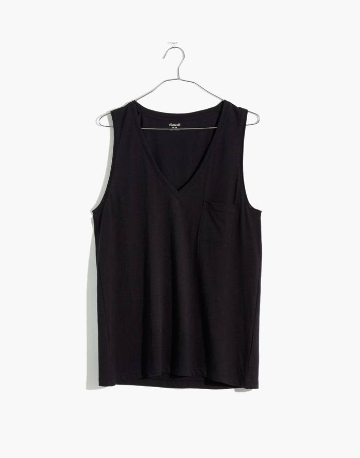 Whisper Cotton V-Neck Pocket Tank | Madewell