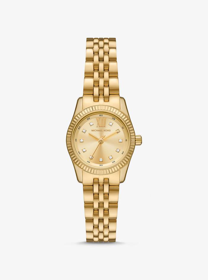 MK Petite Lexington Pavé Gold-Tone Watch | Michael Kors