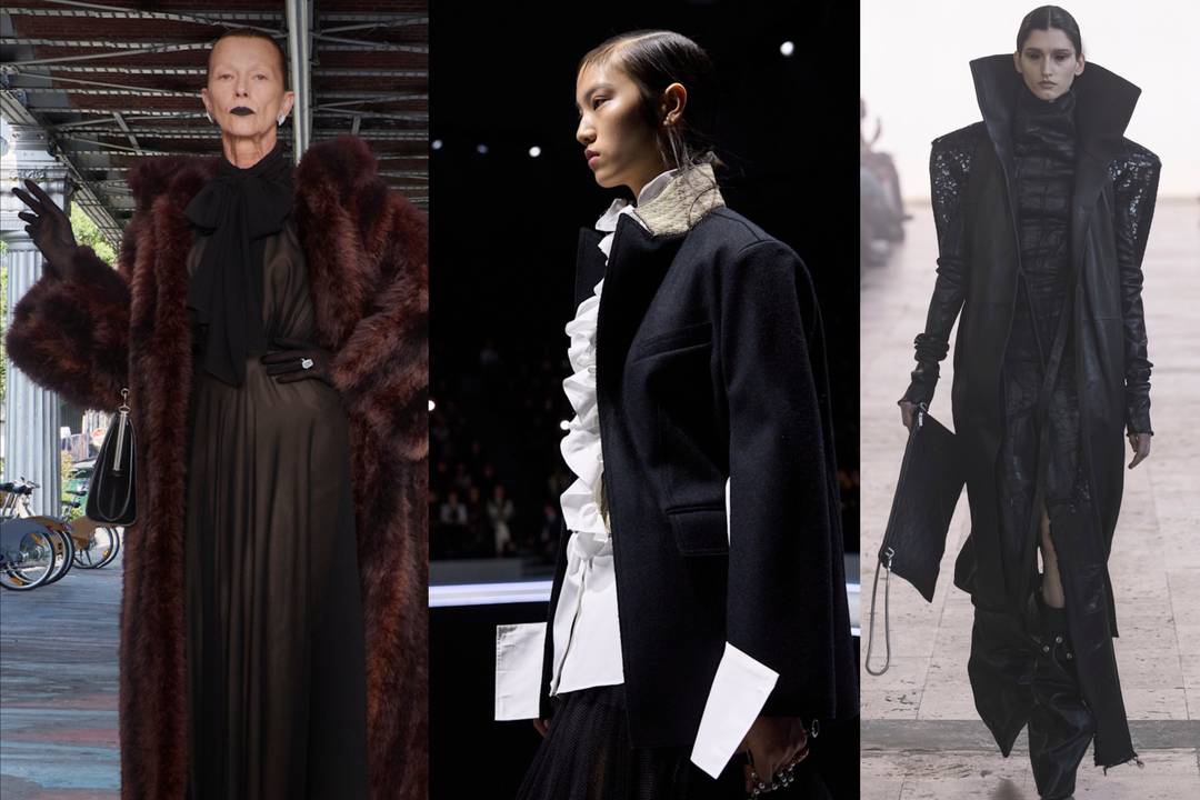 Tendenza gotica: Balenciaga, Dior, Rick Owens.