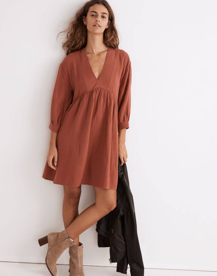 Lightspun V-Neck Mini Dress | Madewell