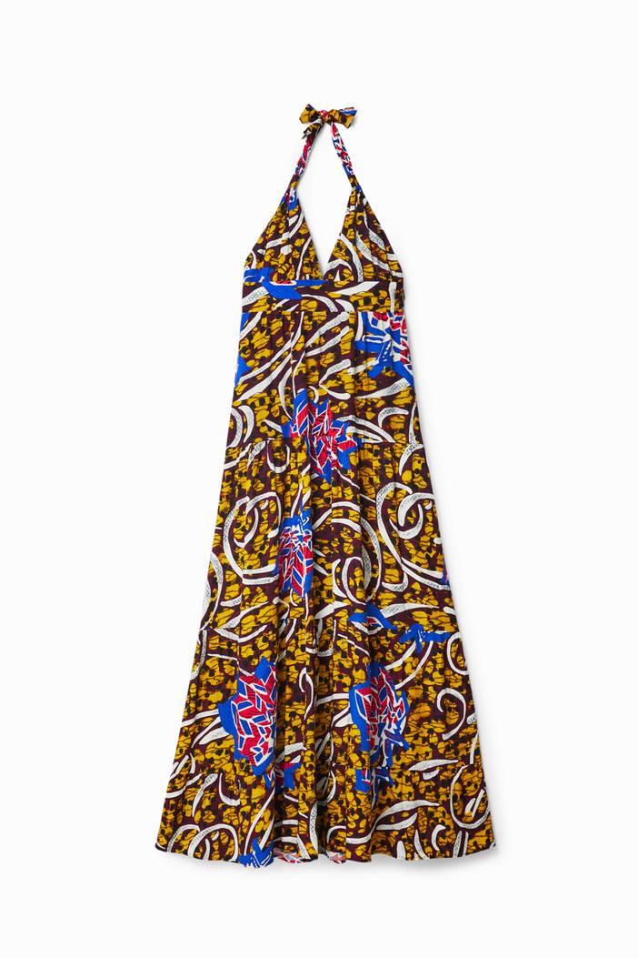 Stella Jean long halter dress | Desigual