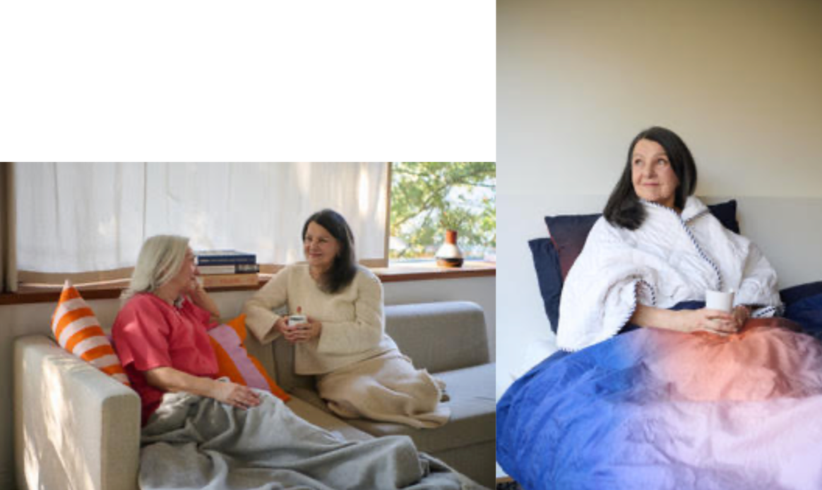 A nightdress (left) and bed jacket (right) are also part of the range.