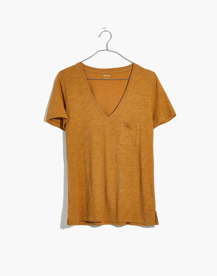 Whisper Cotton V-Neck Pocket Tee | Madewell
