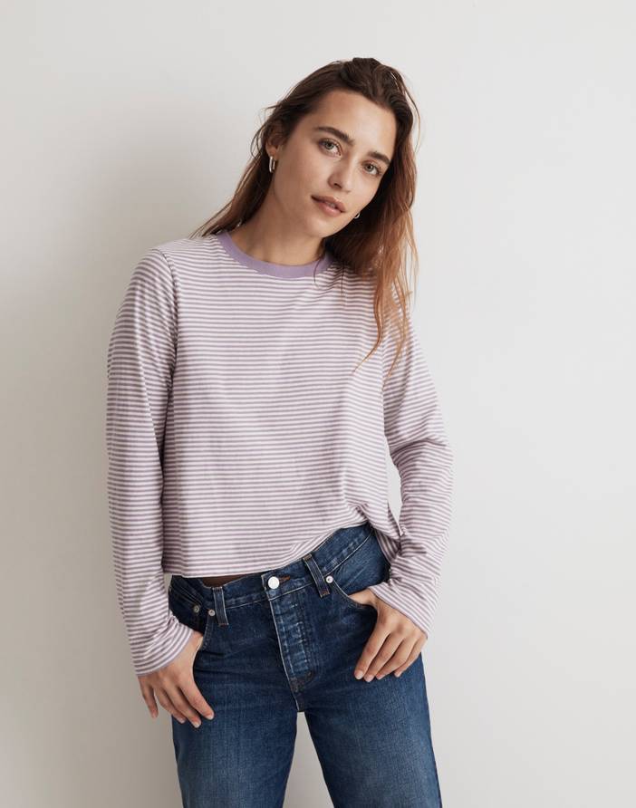 Softfade Cotton Boxy-Crop Tee | Madewell