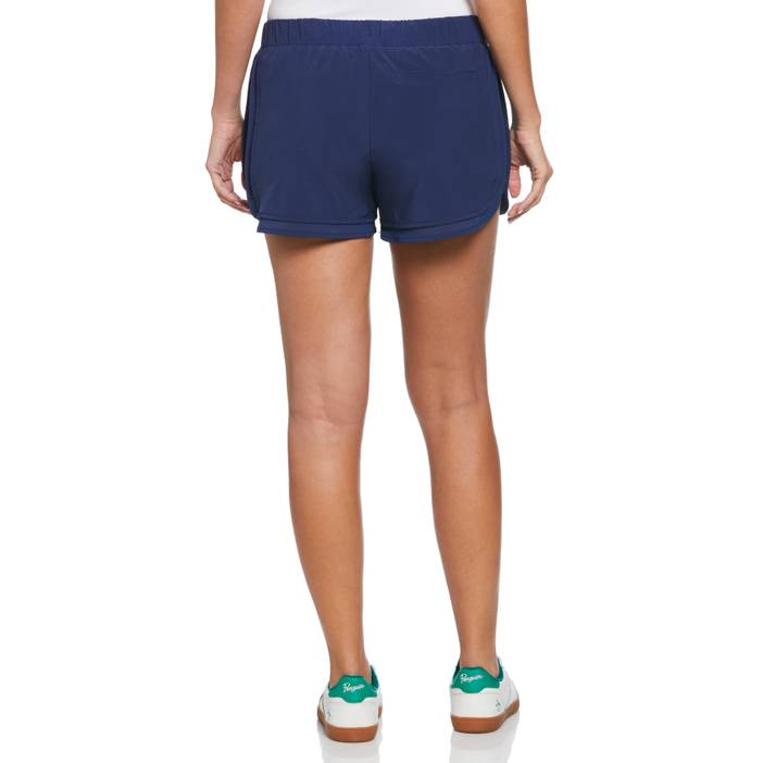 Women's Mesh Hem Contrast Stripe Tennis Shorts Top | Original Penguin