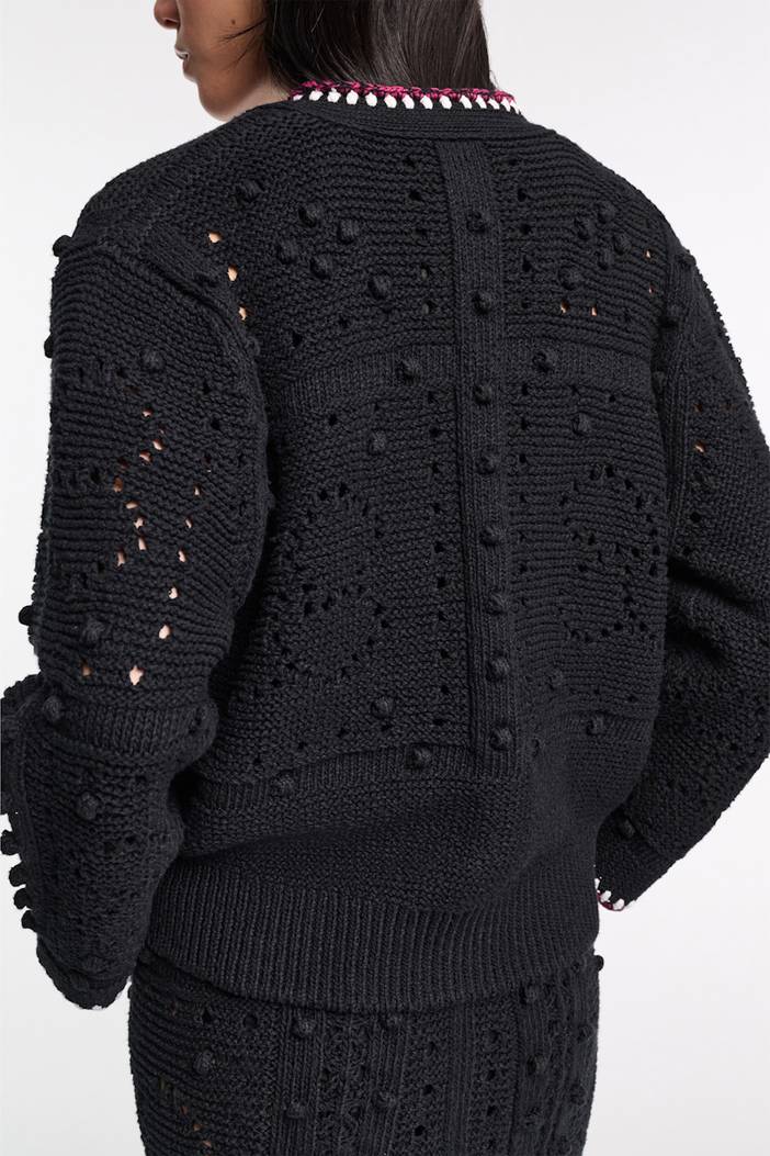 V-neck cardigan with crochet trim | dorothee schumacher