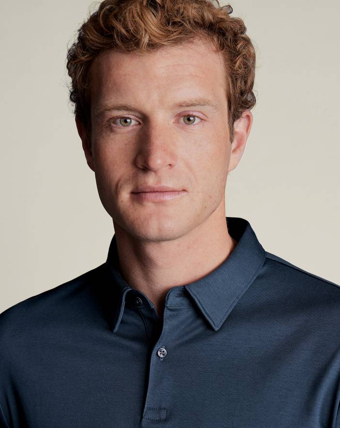 Men's Charles Tyrwhitt Long Sleeve Smart Jersey Polo Shirt | Charles Tyrwhitt