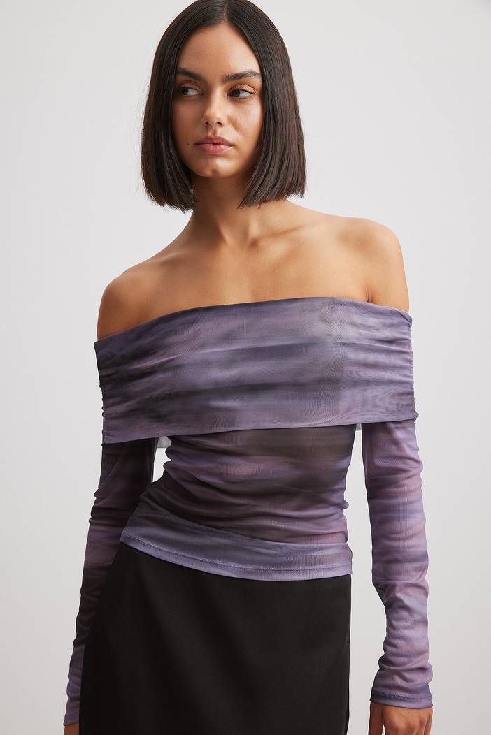 Off-shoulder mesh top | NA-KD