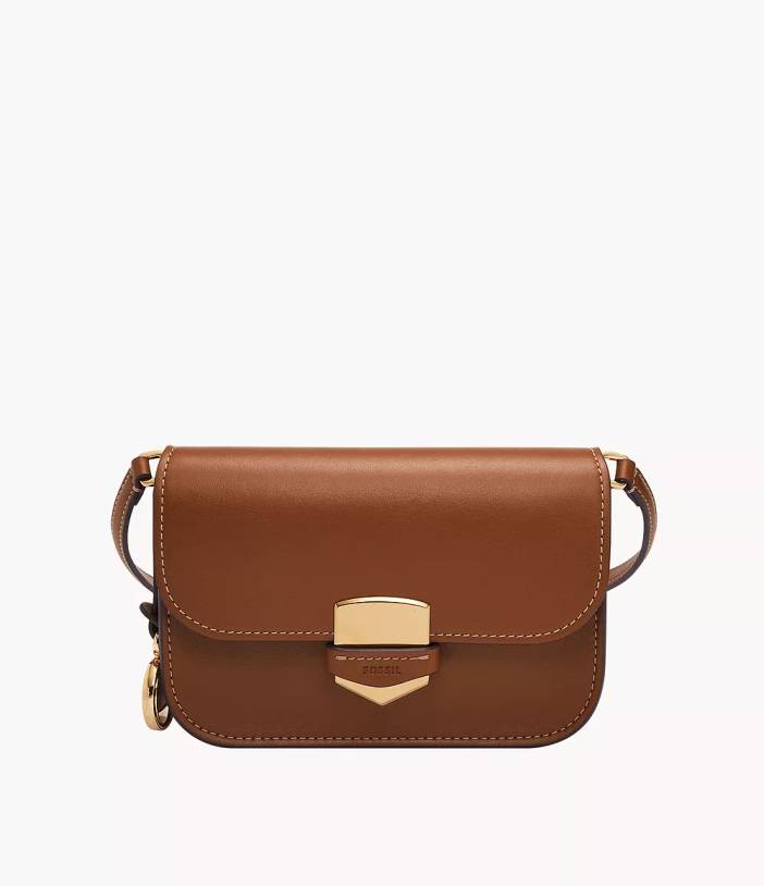 Lennox Leather Small Flap Crossbody Bag | Fossil