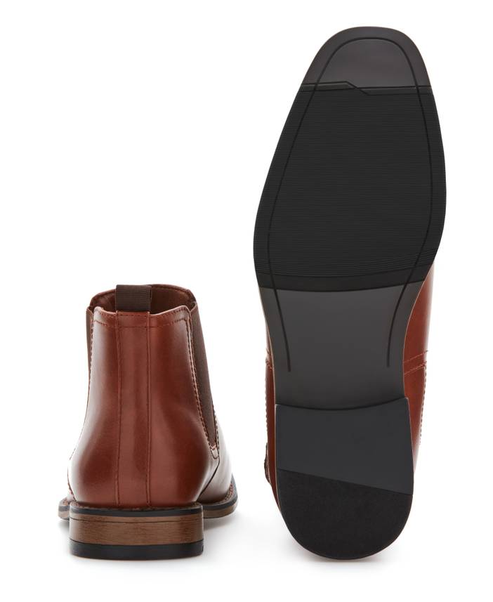 Men's Chris Boots in Cognac/Brown, Size 10.5, Solid, Regular | Perry Ellis