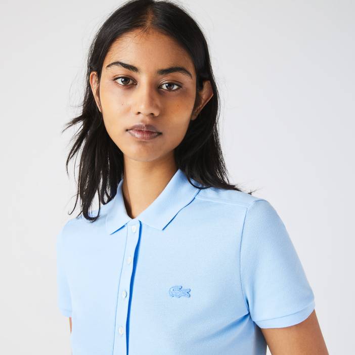 Slim Fit Damen Lacoste Poloshirt aus Stretch-Baumwoll-Piqué | Lacoste