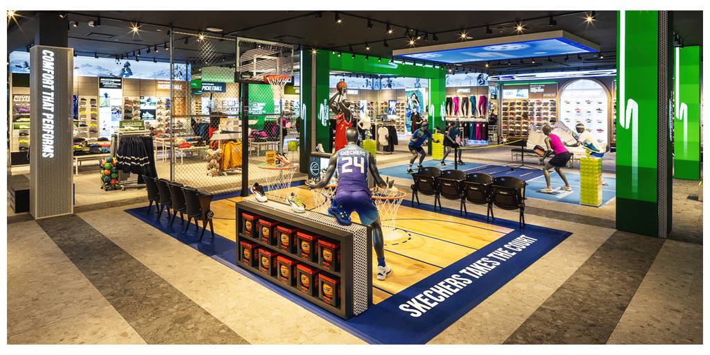 Skechers half-sized basketball court in debut Performance store