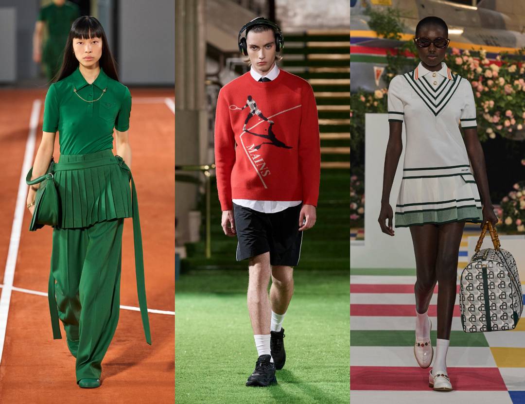 Tenniscore on the runway: Lacoste FW24, Mains SS24 and Casablanca FW23.