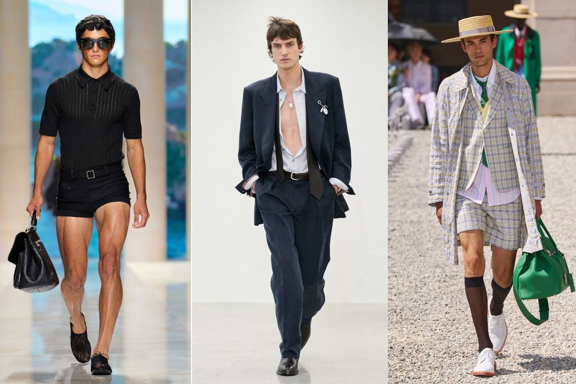 (from left) Dolce & Gabbana, Paul Smith and Thom Browne SS27