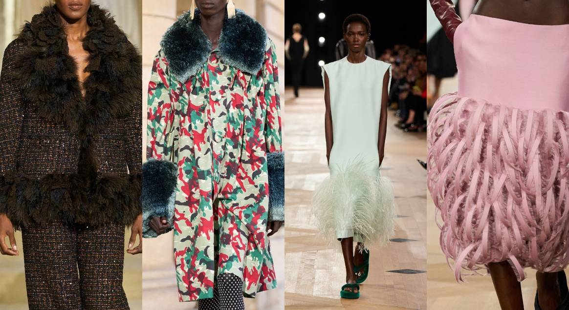 Fur & Feather Trims at Chanel FW25 Couture, Walter Van Beirendonck SS26 - Menswear & Balenciaga Ready to Wear Spring Summer 2026 (2x)
