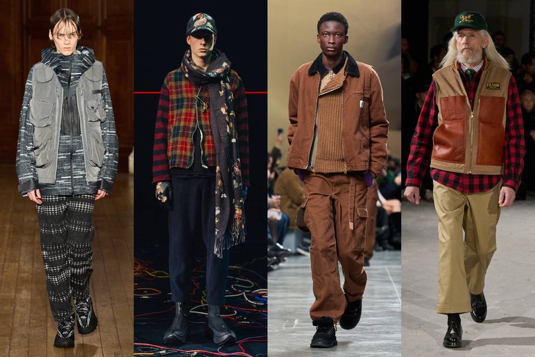 FW25 (L-R): White Mountaineering, Undercover, Sacai and Junya Watanabe