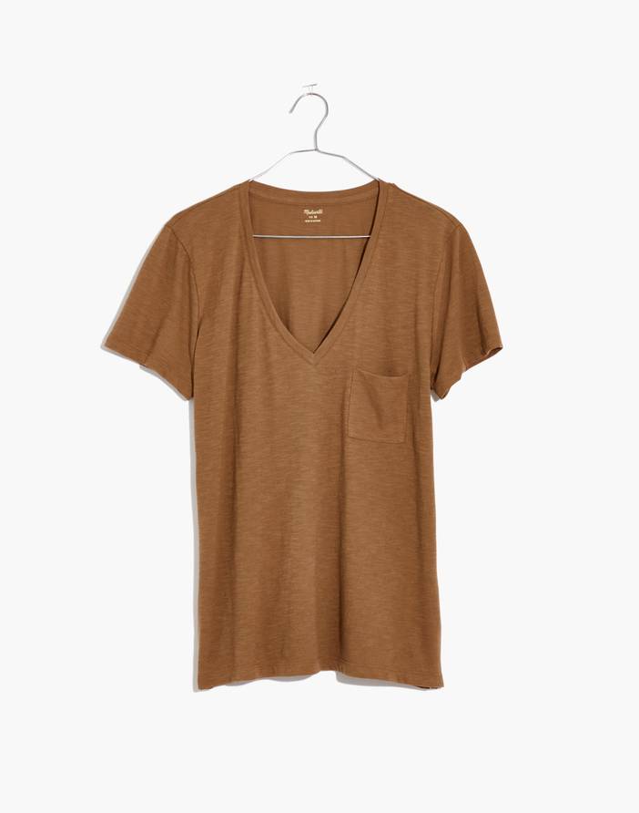 Whisper Cotton V-Neck Pocket Tee | Madewell