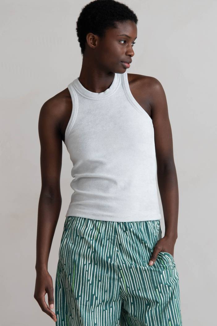 Terry Cotton Singlet | Rich Texture | HUMANOID | Blue | Maat: XS | Cotton | Humanoid