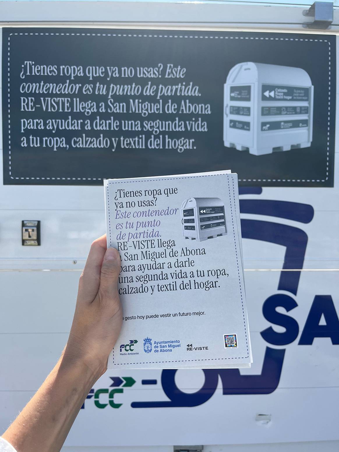 Acto oficial de la puesta en marcha del proyecto piloto de Re-Viste en San Miguel de Abona, el 5 de junio de 2025.