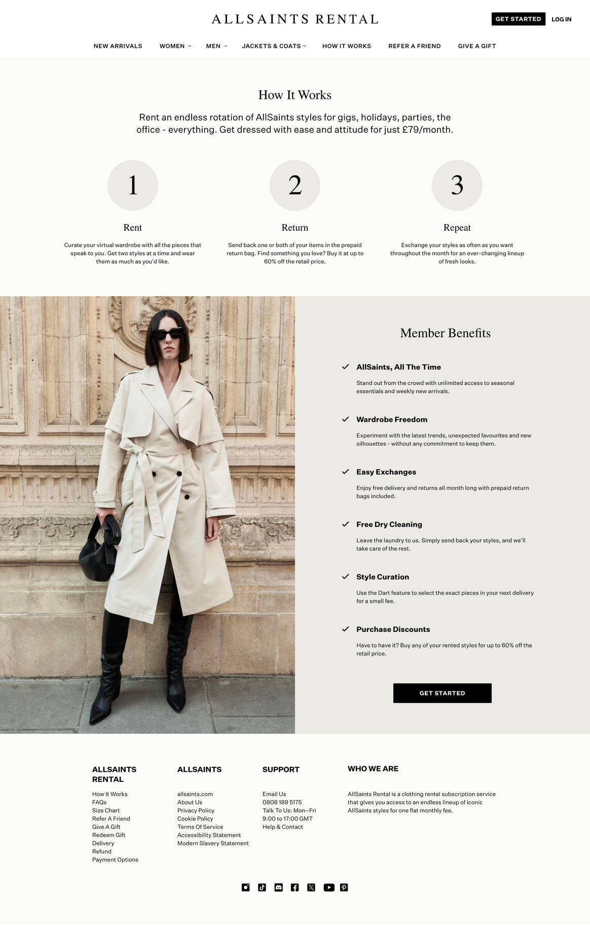 AllSaints Rental website