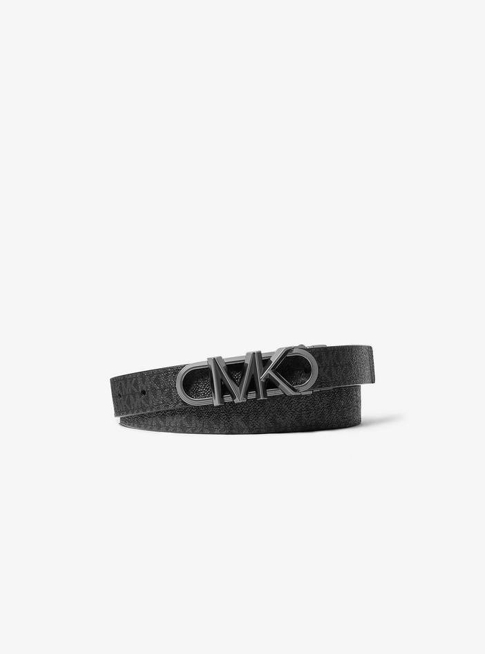 MK Reversible Empire Signature Logo and Metallic Snake Embossed Belt | Michael Kors