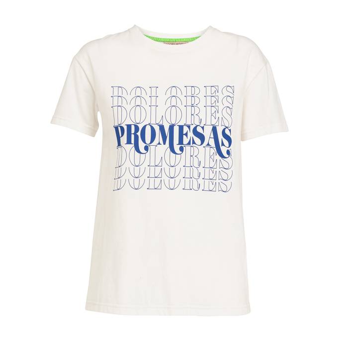 Camiseta Blanca Básica lettering Promesas | Dolores Promesas