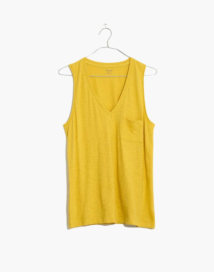 Whisper Cotton V-Neck Pocket Tank | Madewell